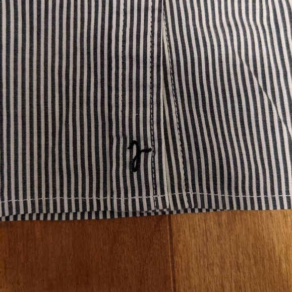 'Jacob' Black&White Vertical Stripe Fitted Blouse Sz S - Picture 7 of 11